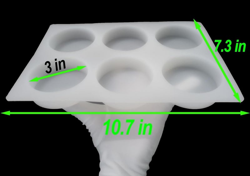 Fuehbur Six-3-inch-Circle Car Freshies Mold, 6-Round Shape 6-in-1 Freshie-Silicone Mould【Diameter: 3 inches】, Mold's Thickness: 3mm, Mold's Weight: 260g【Thickened Design】 - Image 4